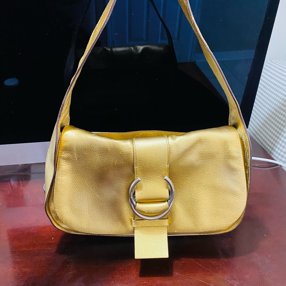 Authentic golden Prada Leather Bag